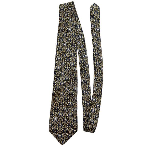 Brooks Brothers Makers Silk Chain Link Printed Neck tie - Picture 1 of 7